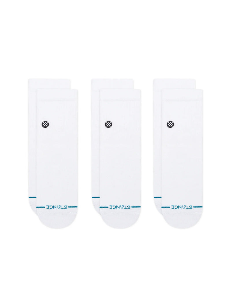 Icon Quarter Sock 3 Pack - White