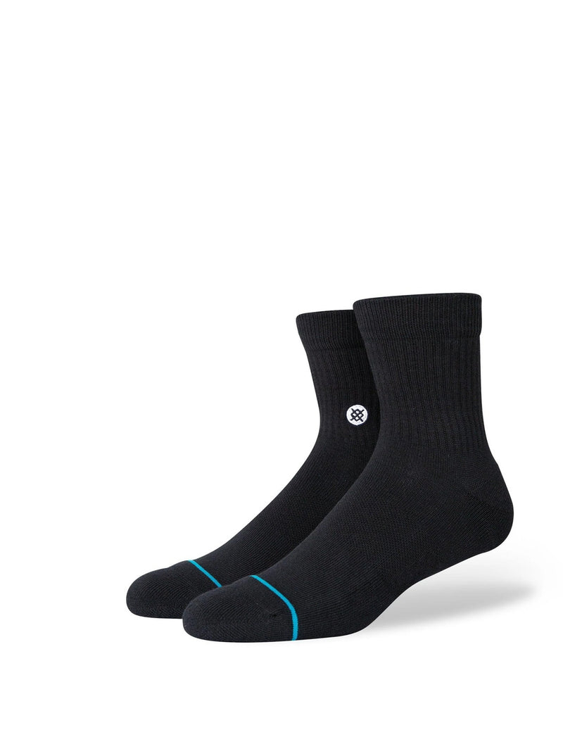 Icon Quarter Sock 3 Pack - Black