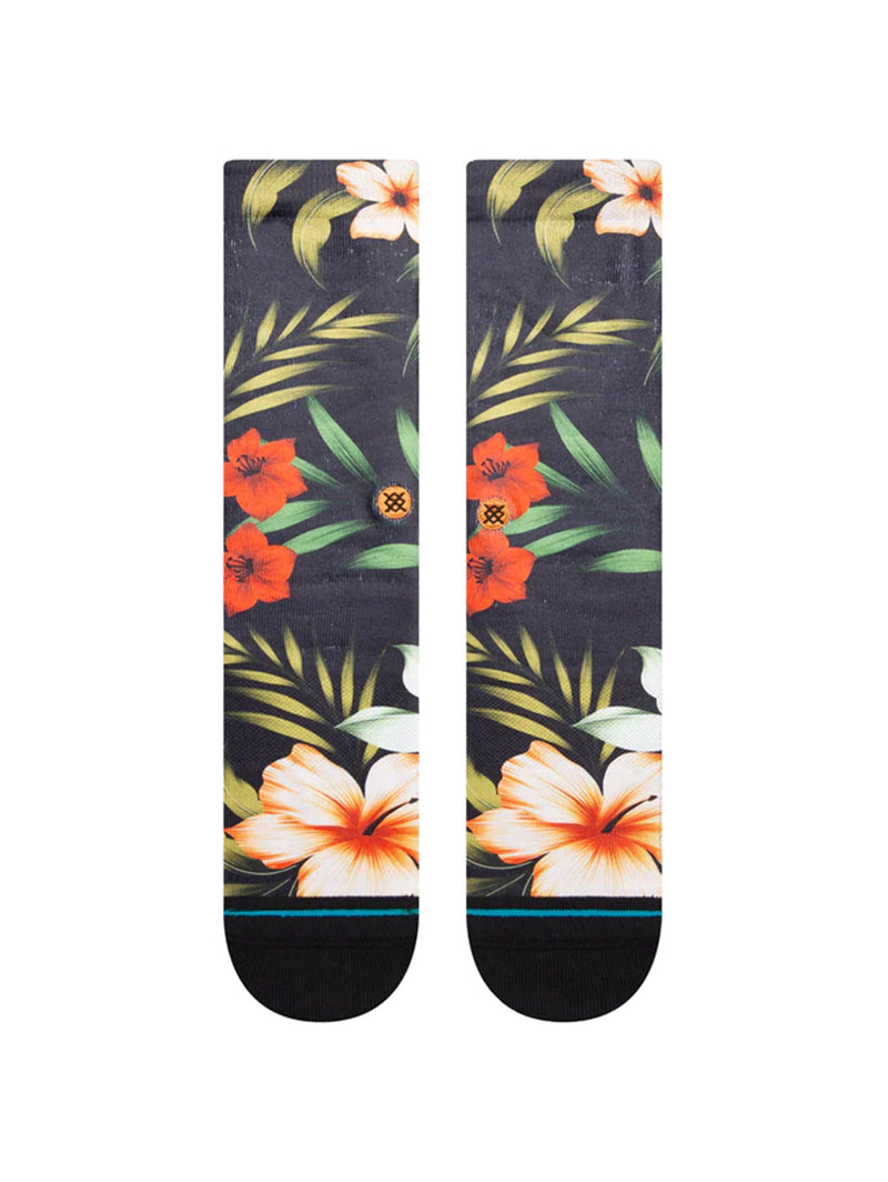 Cabana Crew Sock - Washed Black Floral-Stance-Over the Rainbow