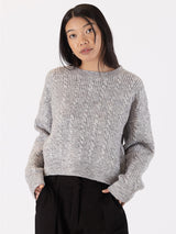 Addie Cable Knit Sweater - Grey-LYLA+LUXE-Over the Rainbow