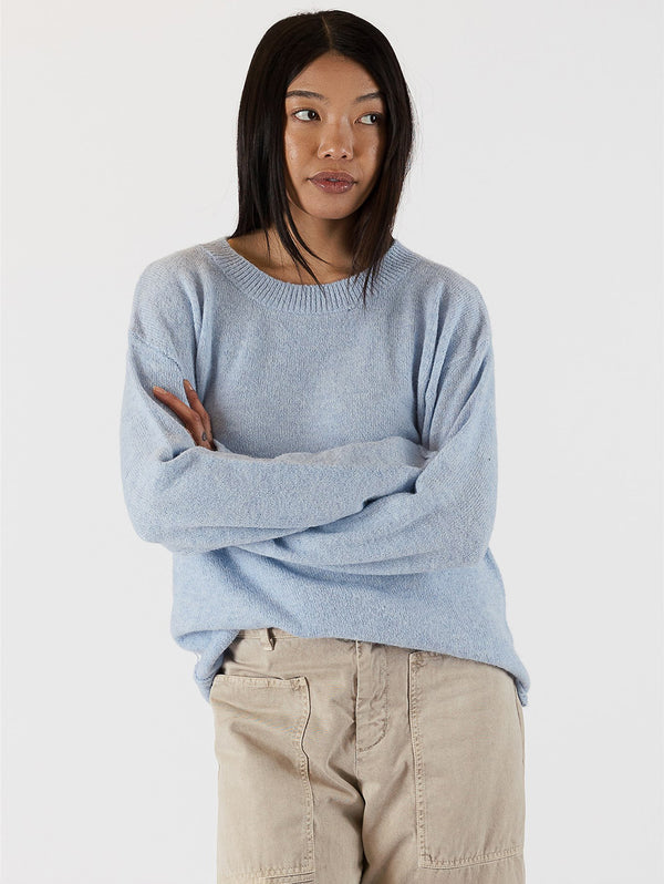 Aiden Crew Sweater - Blue-LYLA+LUXE-Over the Rainbow