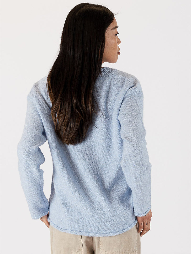 Aiden Crew Sweater - Blue-LYLA+LUXE-Over the Rainbow