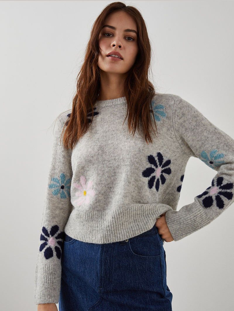 Anise Sweater - Grey Floral-Rails-Over the Rainbow