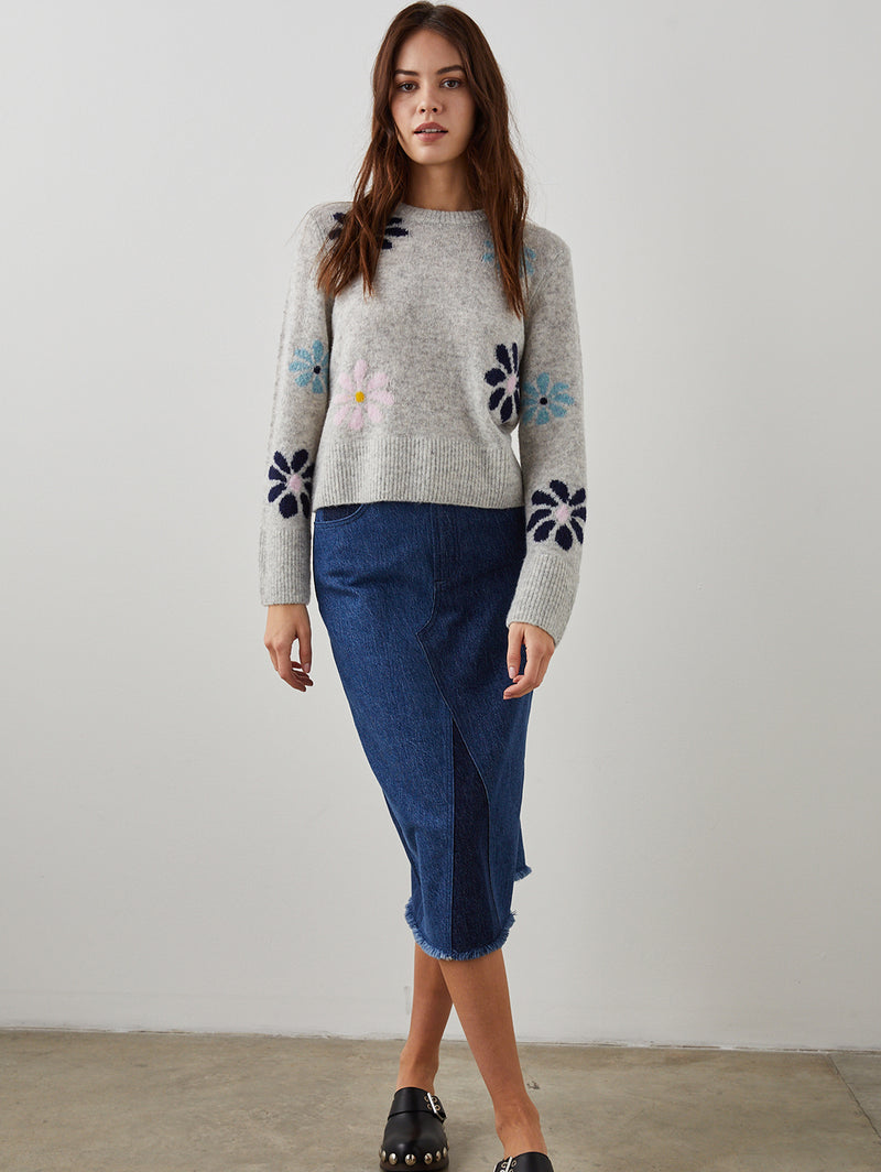 Anise Sweater - Grey Floral-Rails-Over the Rainbow