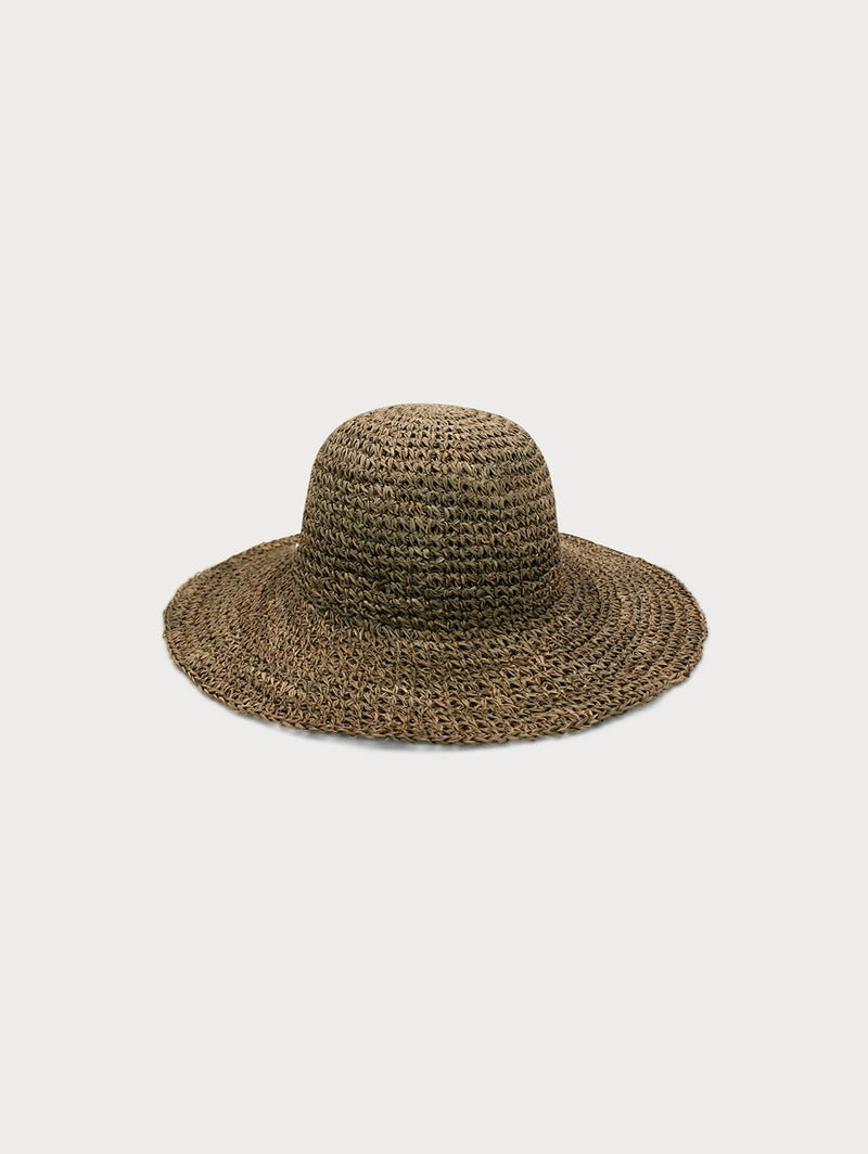 Cue Straw Brim Hat - Seagrass-ACE OF SOMETHING-Over the Rainbow