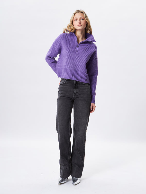 Atlas Zip Sweater - Iris-John + Jenn-Over the Rainbow