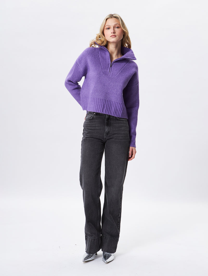 Atlas Zip Sweater - Iris-John + Jenn-Over the Rainbow