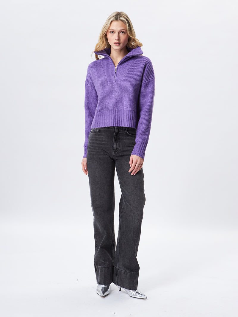 Atlas Zip Sweater - Iris-John + Jenn-Over the Rainbow