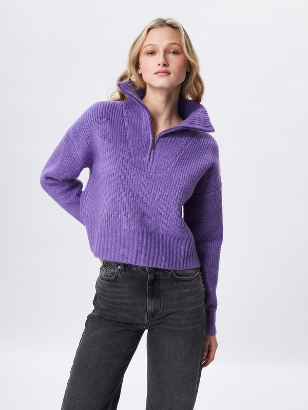 Atlas Zip Sweater - Iris-John + Jenn-Over the Rainbow