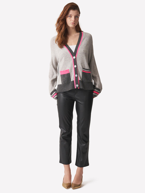 Varsity Pop Cardigan - Grey-BRODIE-Over the Rainbow