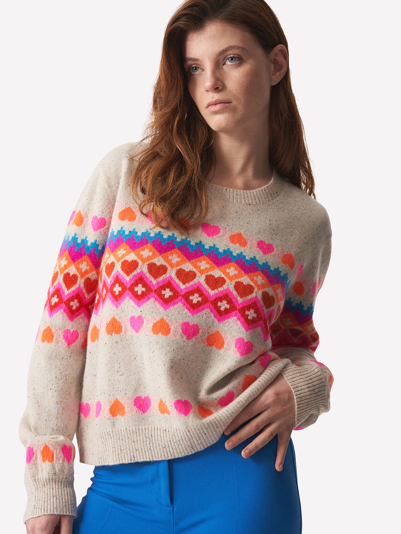 Fairisle Crew Sweater - Leslie-BRODIE-Over the Rainbow