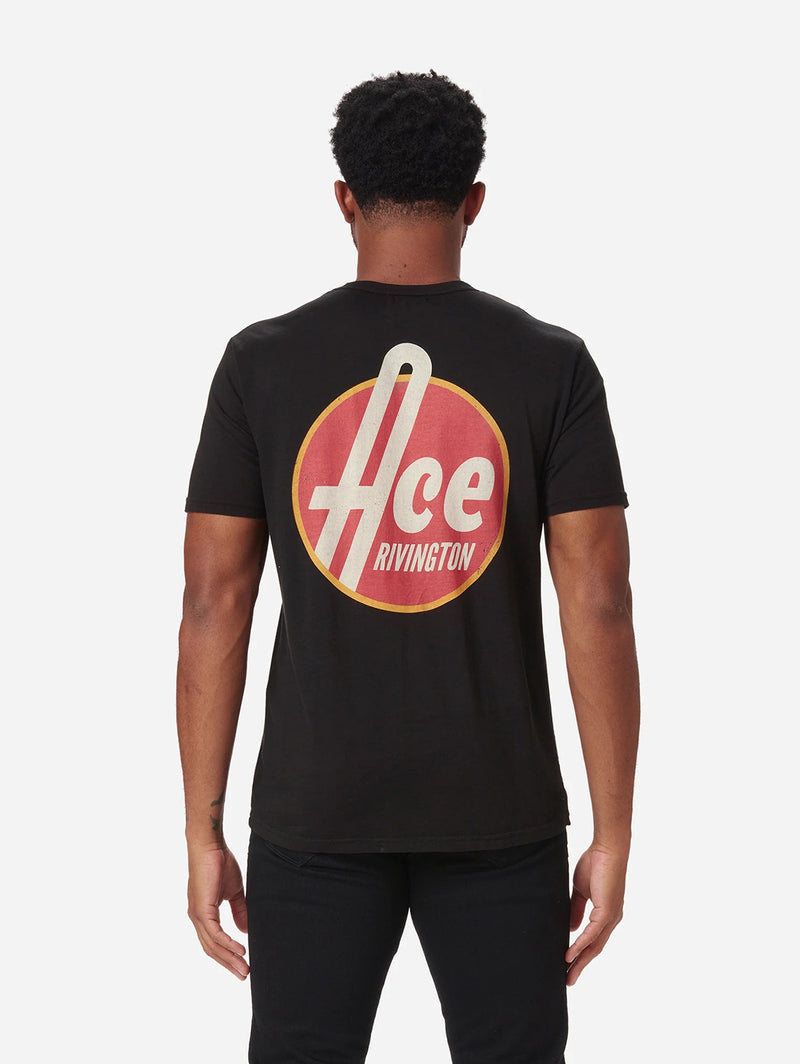 Supima Retro Ace Graphic Tee - Black-ACE RIVINGTON-Over the Rainbow