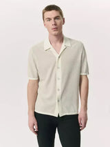 Avery Zig-Zag Knit Shirt - Ivory
