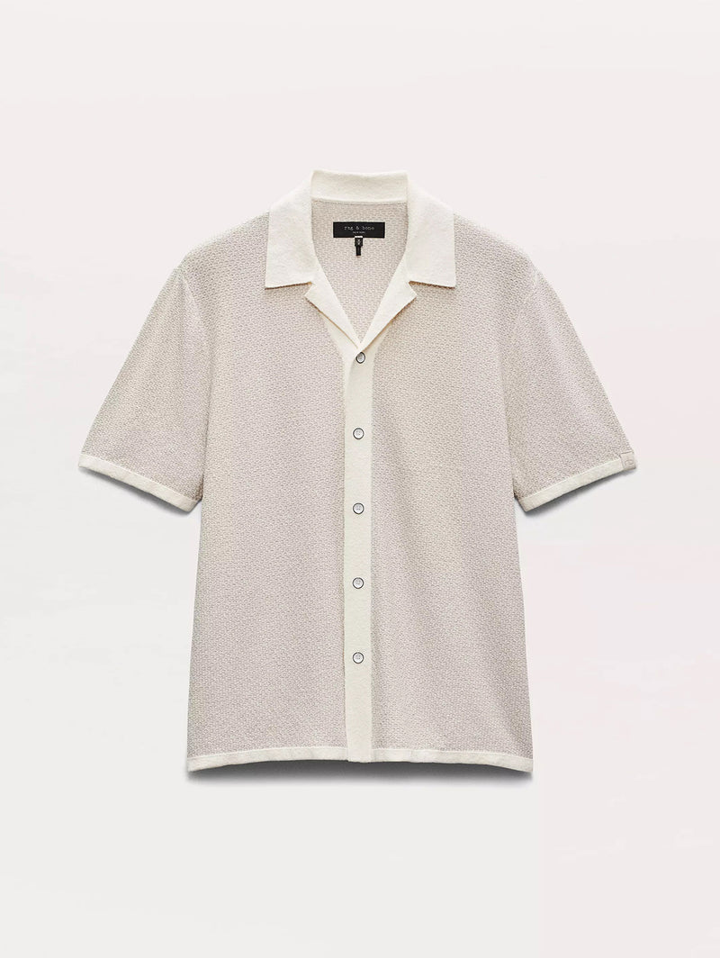 Avery Zig-Zag Knit Shirt - Ivory