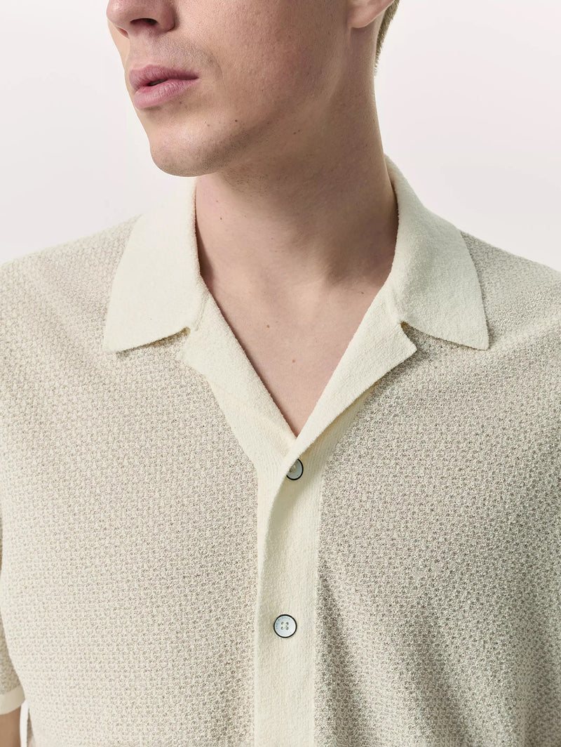 Avery Zig-Zag Knit Shirt - Ivory