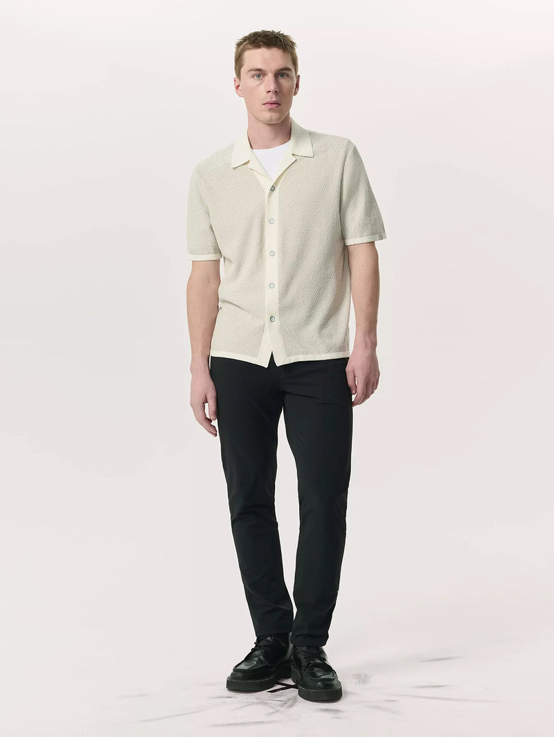 Avery Zig-Zag Knit Shirt - Ivory