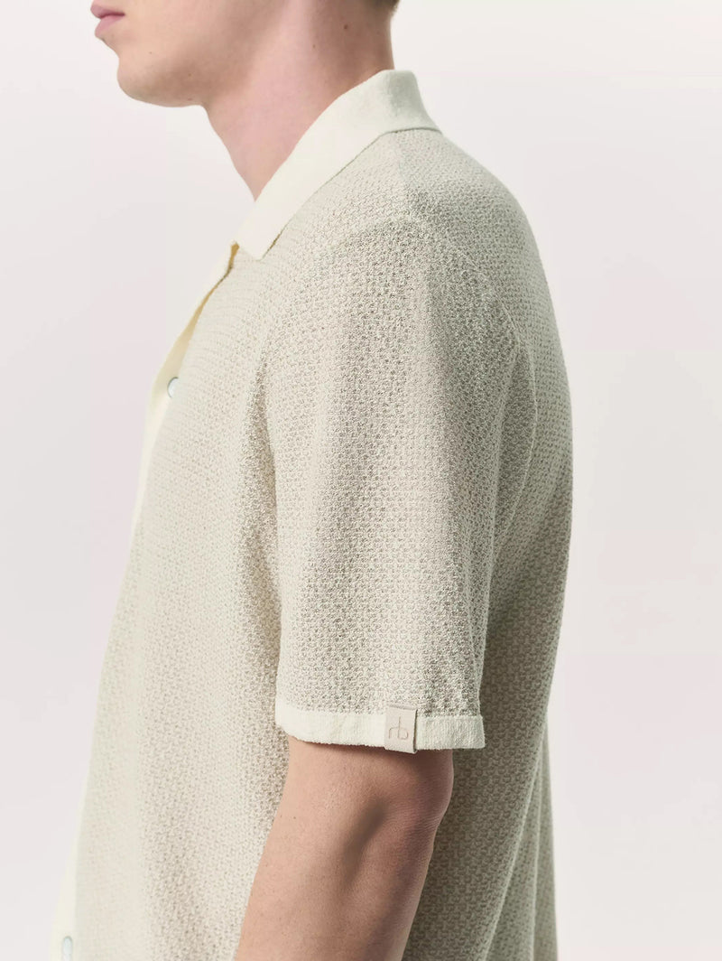 Avery Zig-Zag Knit Shirt - Ivory