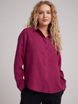 Button Down Shirt - Magenta-Bella Dahl-Over the Rainbow