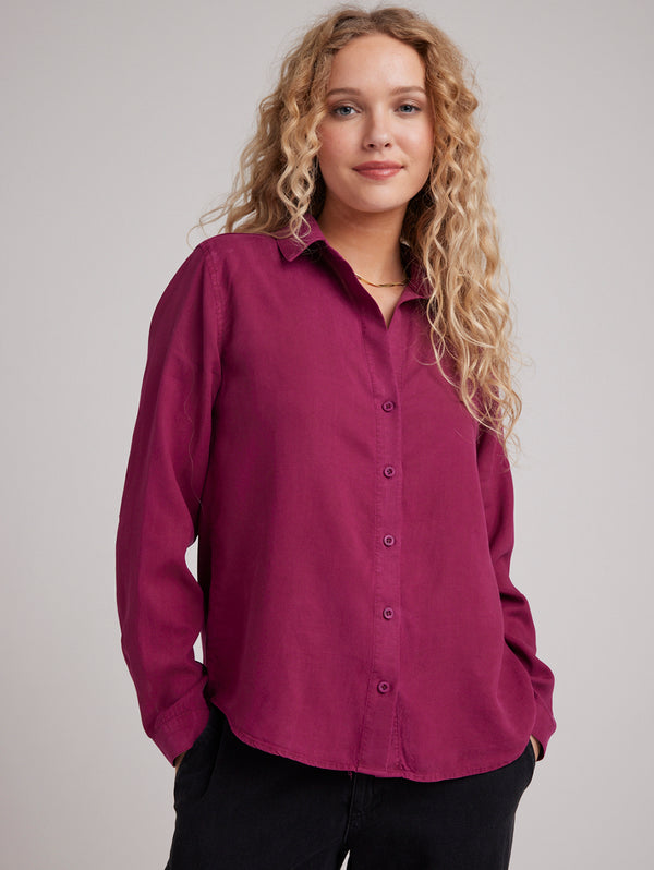 Button Down Shirt - Magenta-Bella Dahl-Over the Rainbow