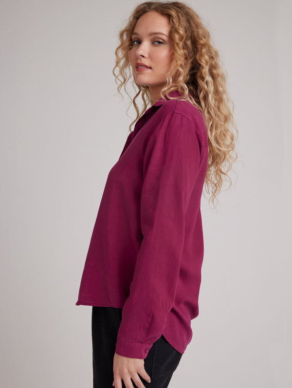Button Down Shirt - Magenta-Bella Dahl-Over the Rainbow