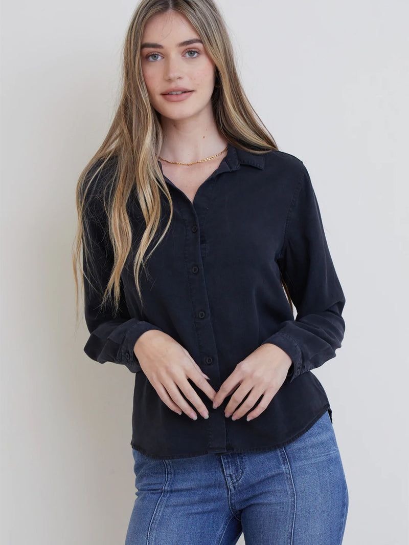 Button Down Shirt - Black-Bella Dahl-Over the Rainbow