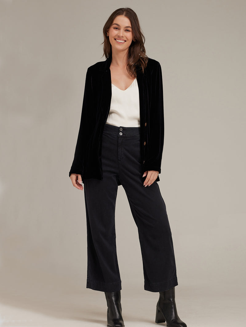Velvet Jacket - Black-Bella Dahl-Over the Rainbow