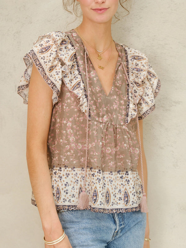Bani Print Frill Top - Multi