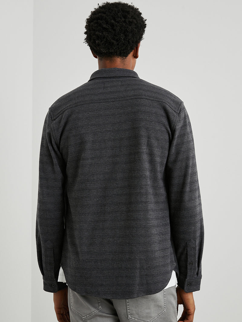 Berkeley Shirt - Black Charcoal Stripe-Rails-Over the Rainbow