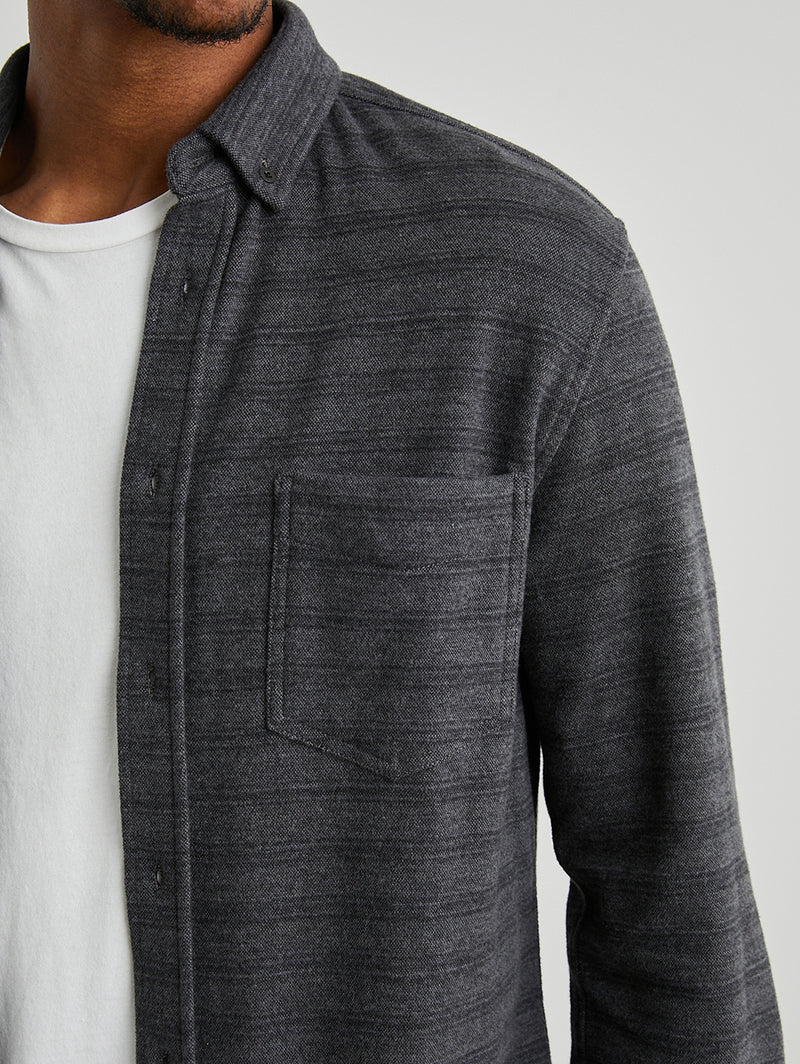 Berkeley Shirt - Black Charcoal Stripe-Rails-Over the Rainbow