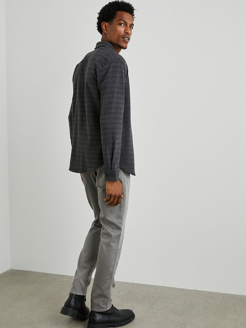Berkeley Shirt - Black Charcoal Stripe-Rails-Over the Rainbow