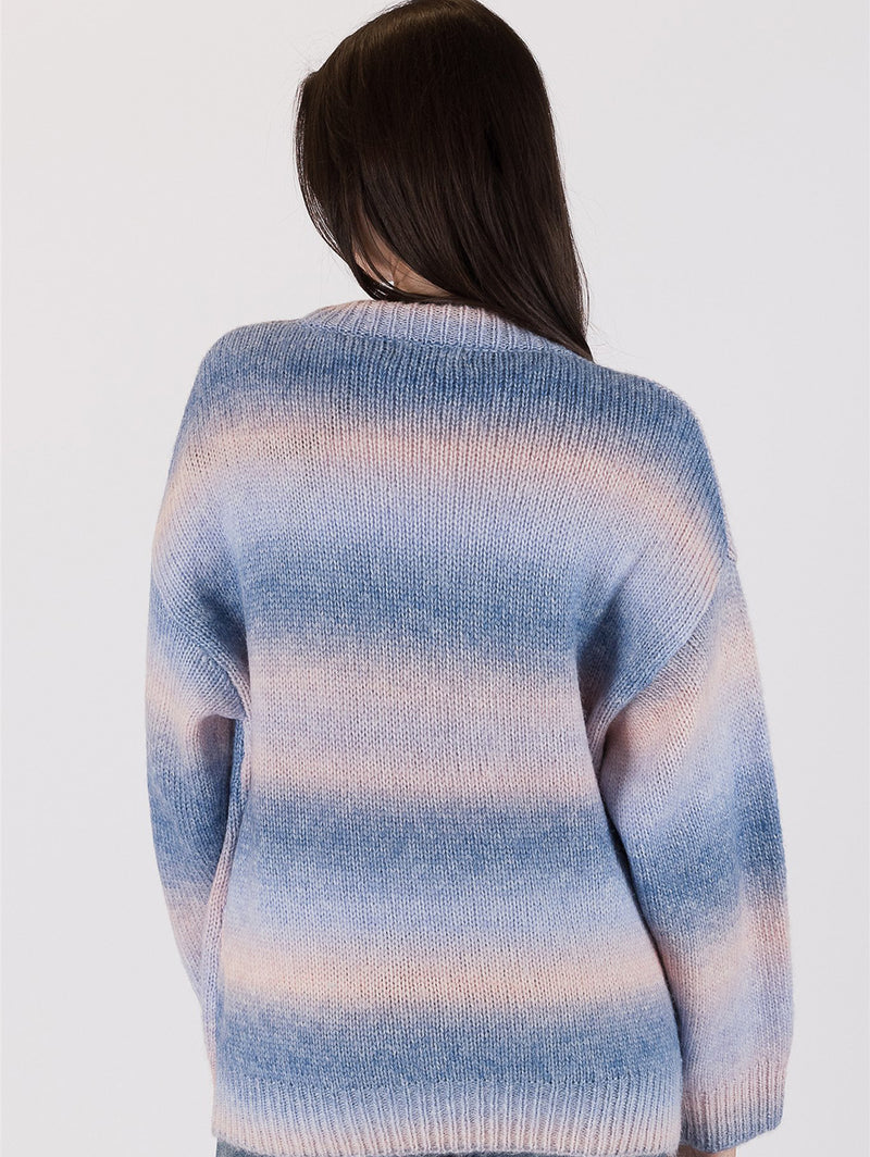 Betsy Ombre Cardigan - Blue Pink-LYLA+LUXE-Over the Rainbow