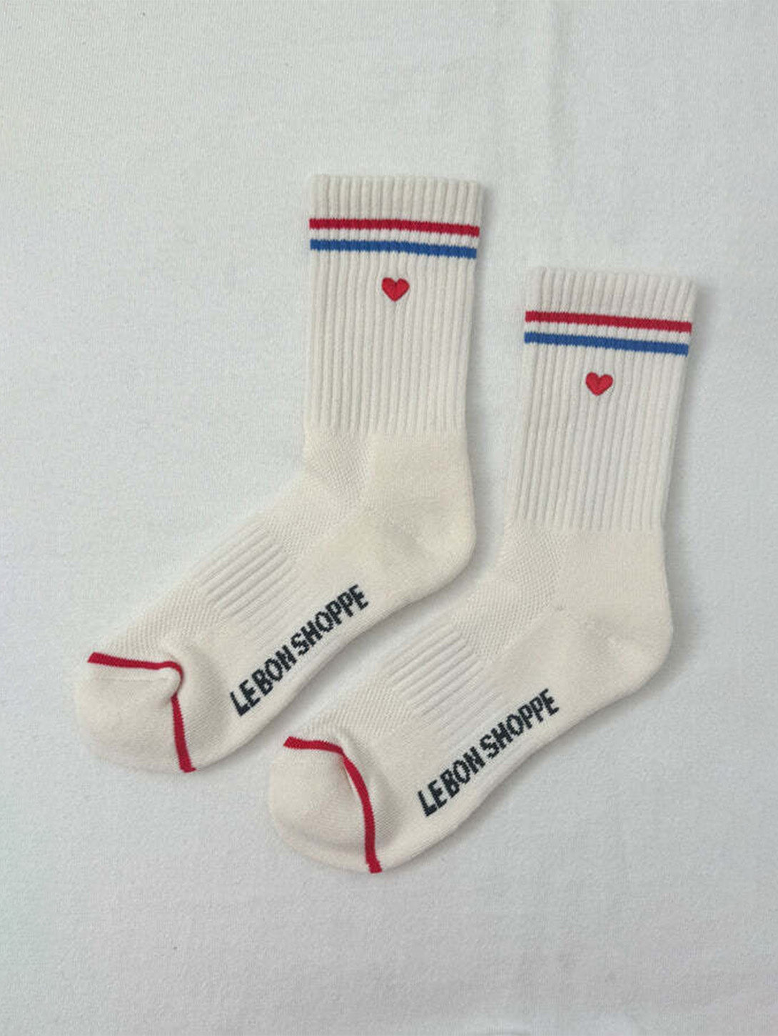 Embroidered Boyfriend Socks - Milk + Heart-LE BON SHOPPE-Over the Rainbow