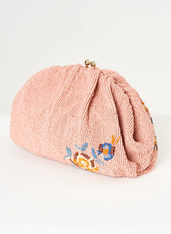 Birdie Bead Clutch - Dusty Pink-MABE-Over the Rainbow