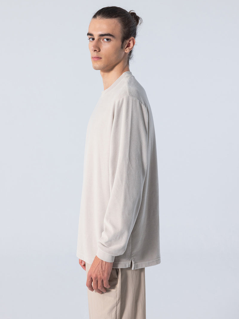 Long Sleeve Velour T-Shirt - Tidal Foam-UNFEIGNED-Over the Rainbow