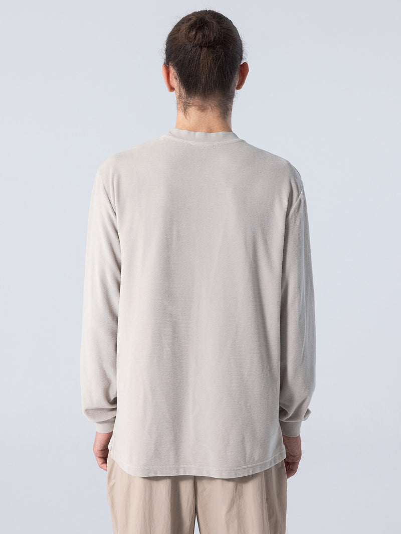 Long Sleeve Velour T-Shirt - Tidal Foam-UNFEIGNED-Over the Rainbow