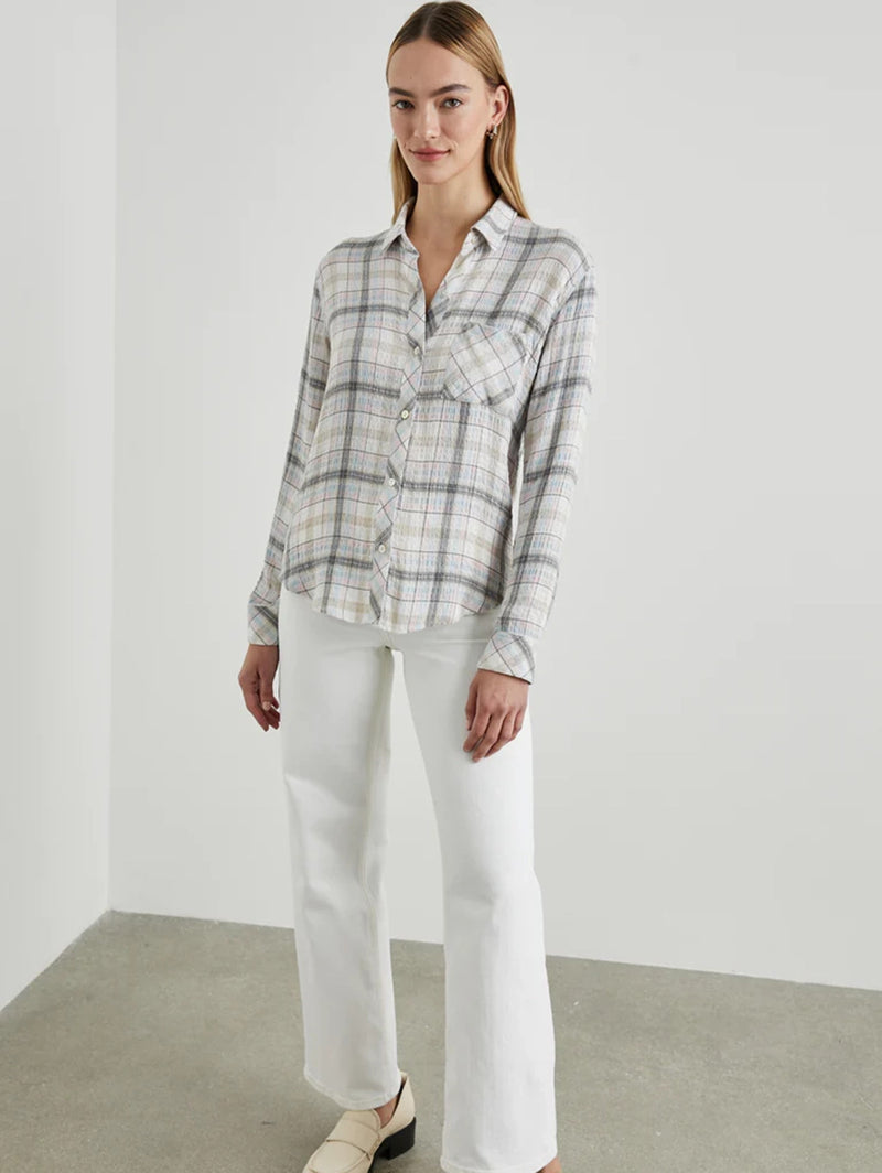 Brady Plaid Shirt - Sky Haze-Rails-Over the Rainbow
