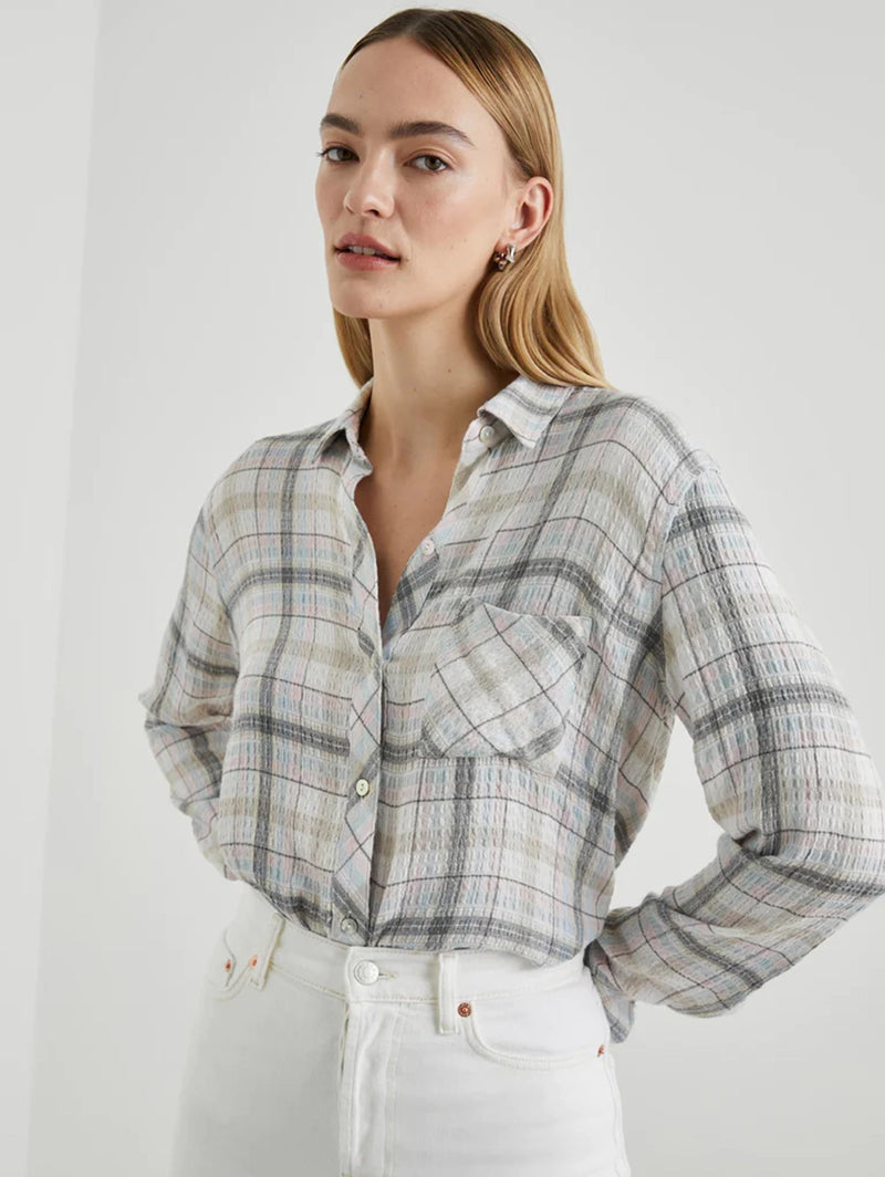 Brady Plaid Shirt - Sky Haze-Rails-Over the Rainbow