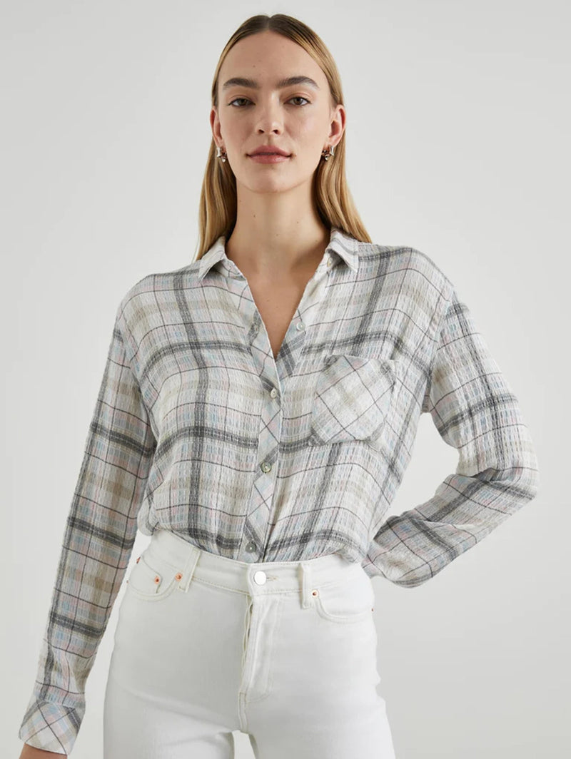 Brady Plaid Shirt - Sky Haze-Rails-Over the Rainbow