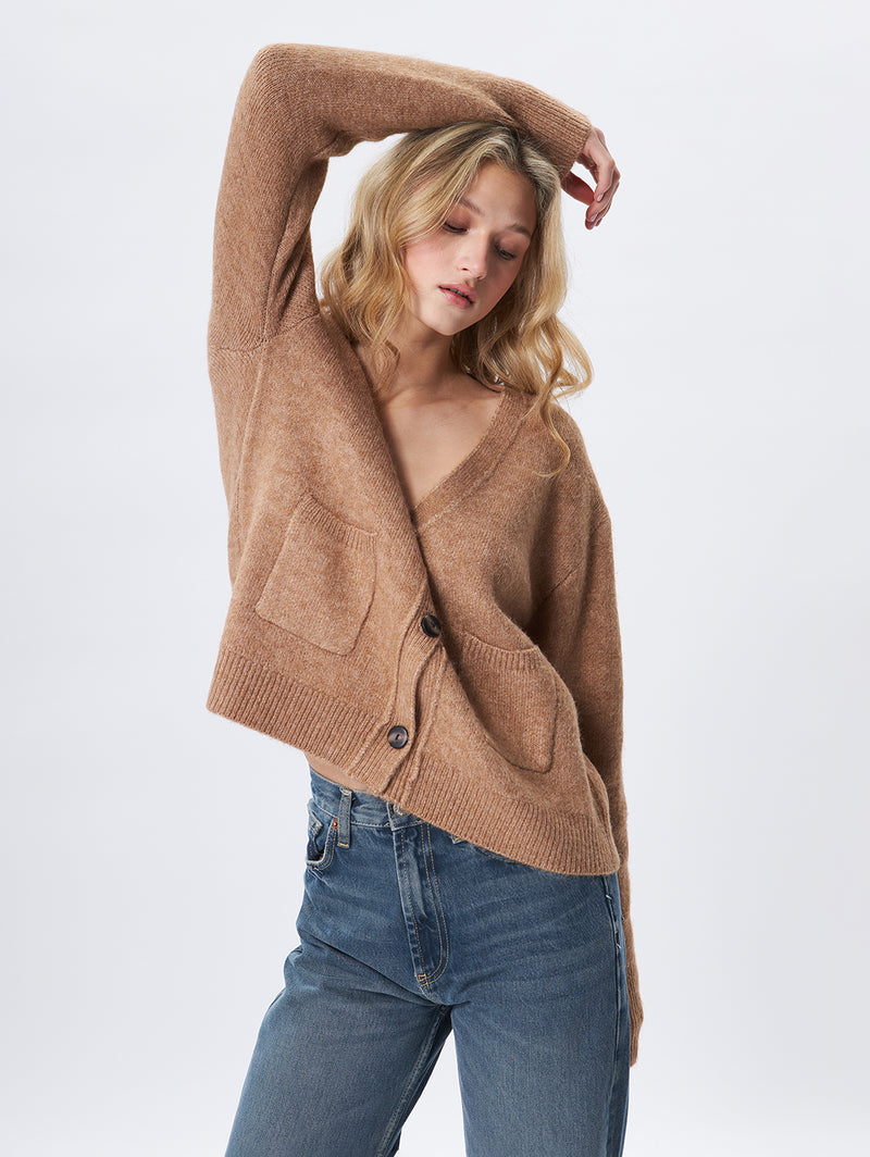 Braxton Cardigan - Camel-John + Jenn-Over the Rainbow