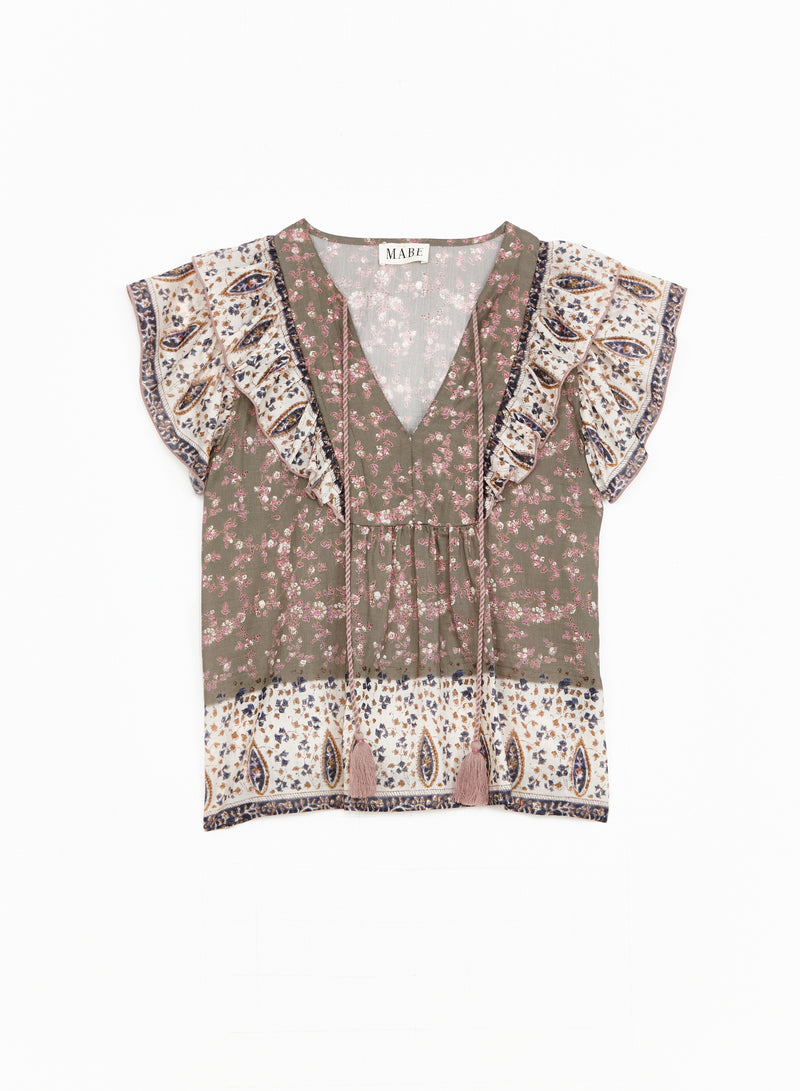 Bani Print Frill Top - Multi
