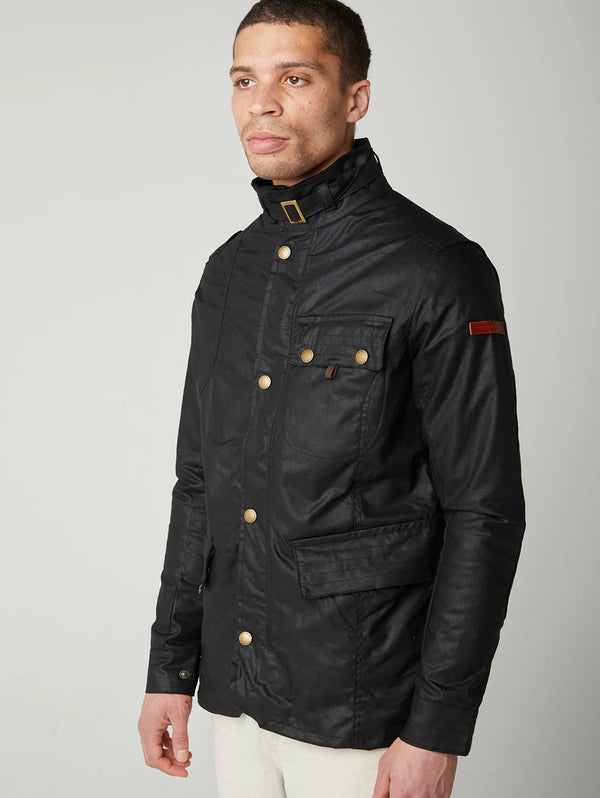 Bexley Waxed Jacket - Black-PEREGRINE-Over the Rainbow