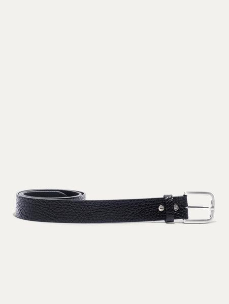 WILL LEATHER GOODS Shrunken American Bison Leather Belt Black