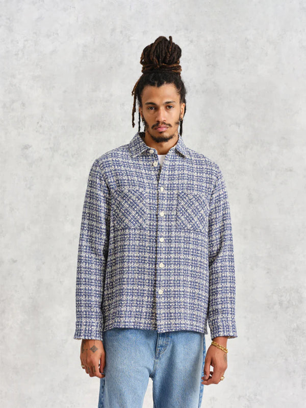Whiting Overshirt - Mercer Check Blue-Wax London-Over the Rainbow