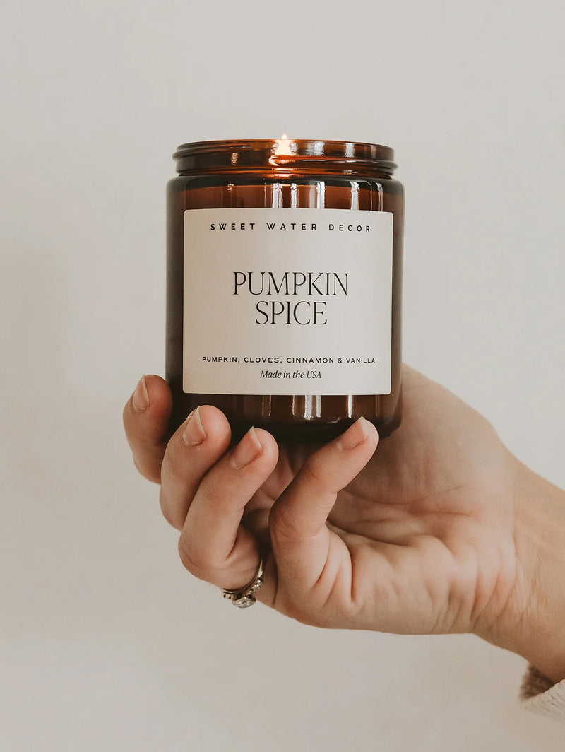 Amber Jar Soy Candle - Pumpkin Spice-SWEET WATER DECOR-Over the Rainbow