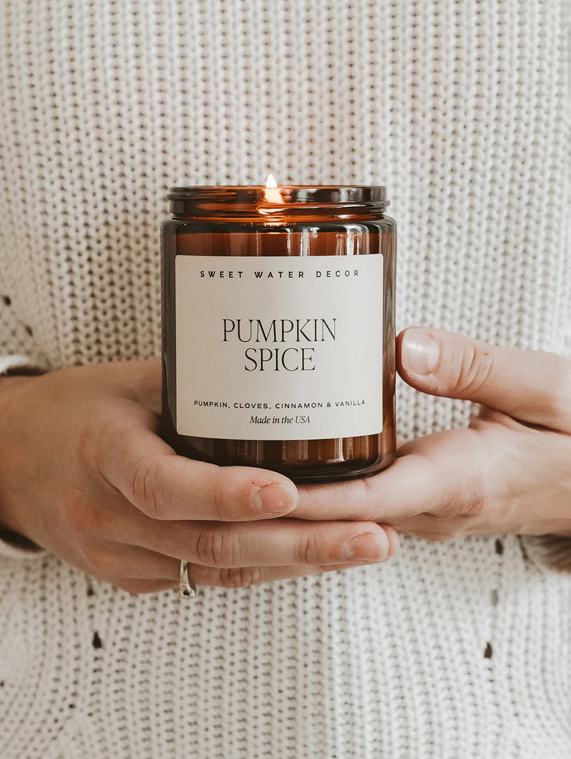 Amber Jar Soy Candle - Pumpkin Spice-SWEET WATER DECOR-Over the Rainbow