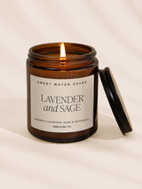 Amber Jar Soy Candle - Lavender-SWEET WATER DECOR-Over the Rainbow