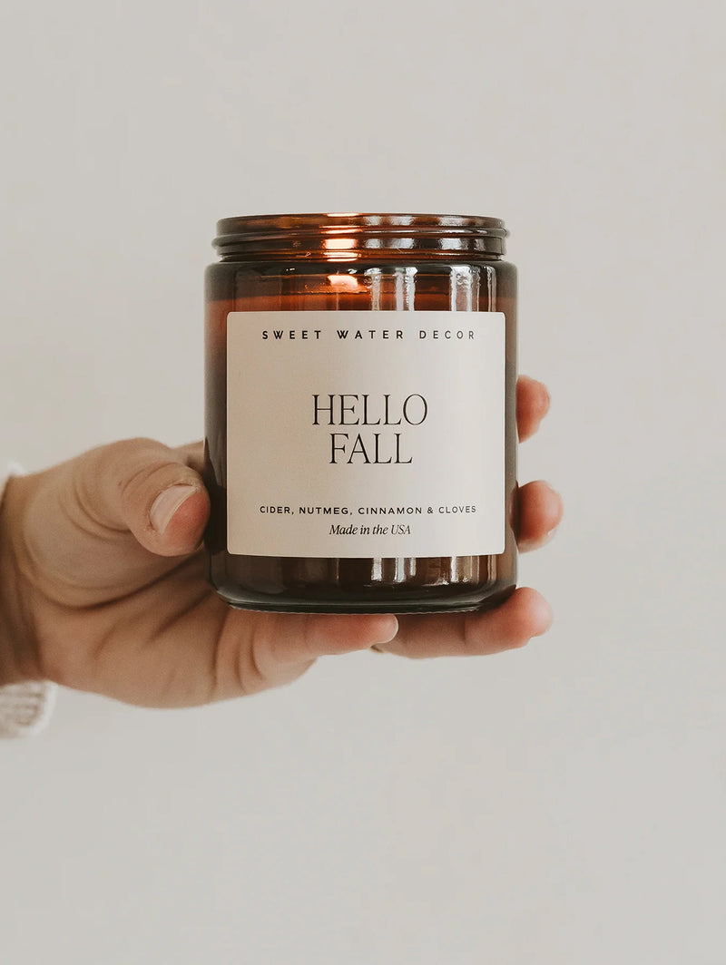Amber Jar Soy Candle - Hello Fall-SWEET WATER DECOR-Over the Rainbow