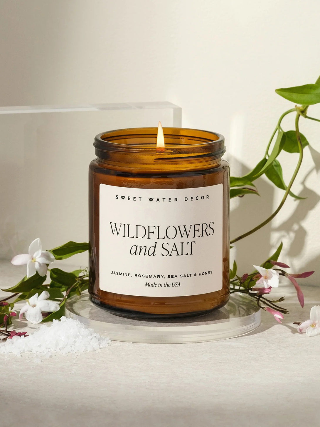 Amber Soy Candle - Wildflowers-SWEET WATER DECOR-Over the Rainbow