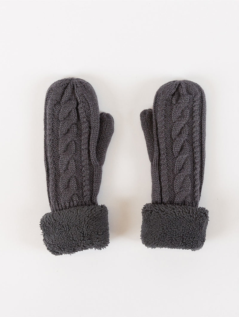 Sherpa Lined Cable Mittens-LYLA+LUXE-Over the Rainbow