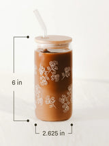 Glass Can + Straw - Holly-SWEET WATER DECOR-Over the Rainbow